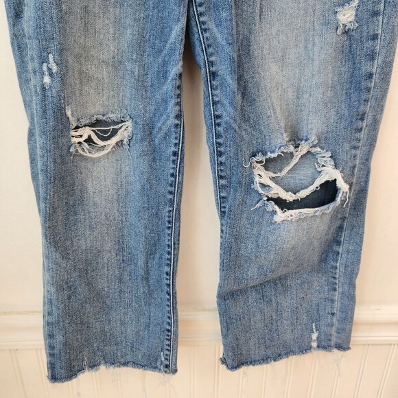 Judy Blue Wide Leg Distressed Jeans Medium Wash Denim Boyrfriend Relaxed 30 - Picture 5 of 11